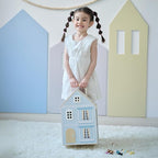 Olivia's Little World Folding Wooden Dollhouse – 3-Story Portable Playhouse with Furniture, Family Figures & Pet, Built-in Carry Handle, Compact Fold-Up Design Toy for Ages 3+