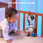 TUMAMA Baby Hanging Toys, Plush Animals Baby Rattle Crinkle Squeaky Toys Car Seat Stroller Mobile Toys, Baby Toys for 0 3 6 9 12 Months, Sensory Learning Toys Gift for Newborn Infant (Zebras)