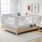 HONEY JOY Bed Rail for Toddlers, 47-Inch Extra Long, Portable Safety Bed Guard Rail w/Side Pocket, Toddler Bed Rails for Crib, King Queen Full Twin Size Bed Mattress (Gray, 2 Pack)