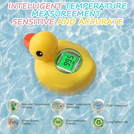 Baby Bath Thermometer-IP68 Waterproof-BPA-Free Bath Thermometer Baby Safety-Fast Temperature Reading& Backlit Display for Infants, Toddler by AXHHTVCGY