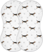 2 Pack Muslin Burp Cloths Beagle Paw Print White Cotton Baby Burp Cloths Ultra Absorbent Burping Cloth Soft Spit Up Rags for Baby Boys Girls 22x11 Inch
