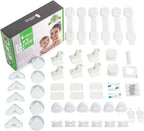 Baby Proof Kit, 44 Packs Child Safety Essentials Set - Invisible Magnetic Cabinet Locks, Corner Guards, Outlet Covers - All-in-one Super Value Baby Proofing Kit