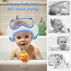 Baby Shower Cap Shield, Shower Cap for Kids, Visor Hat for Eye and Ear Protection for 0-9 Years Old Children, Cute diving goggle Shape Makes The Baby Bath More Fun (Pink)