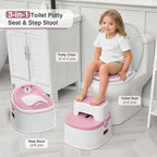3-in-1 Toddler Potty Training Toilet for Boys & Girls - Convertible Potty Chair with Step Stool for Toddlers 1-3, Anti-Slip Design Toddler Toilet Seat - Removable & Easy to Clean