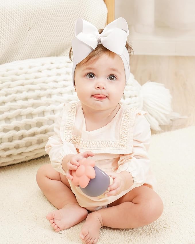 doboi 20pcs Baby Girl Bows Baby Headbands Hair Accessories Big Bows for Baby Girls Infant Newborn Toddler Baby Bows and Nylon Headbands