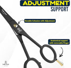 The Cut Factory- 6.5” Professional Hair Scissors & Tweezers - High Carbon 420 Stainless Steel Hair Cutting Scissors, Ultra-Sharp Barber Shears for Salon & Home, (BLACK)