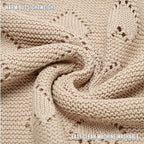 Heirloom Knit Heart Receiving Unisex Blanket for Boys and Girls - 100% Luxury Cotton Baby Blanket - Soft Warm Swaddle Receiving Blanket for Newborns Infants & Toddlers (Oatmeal)