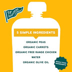 Serenity Kids 6+ Months Baby Food Pouches Puree Made With Ethically Sourced Meats & Organic Veggies | 3.5 Ounce BPA-Free Pouch | Free Range Chicken, Pea, Carrot | 1 Count