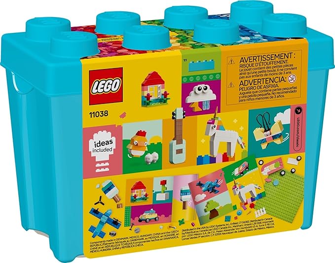 LEGO Classic Vibrant Creative Brick Box Building Blocks - Sensory & Learning Toys for Boys & Girls, Ages 4+ Years - Pretend Play Preschool Toys - Gift for Christmas - 11038