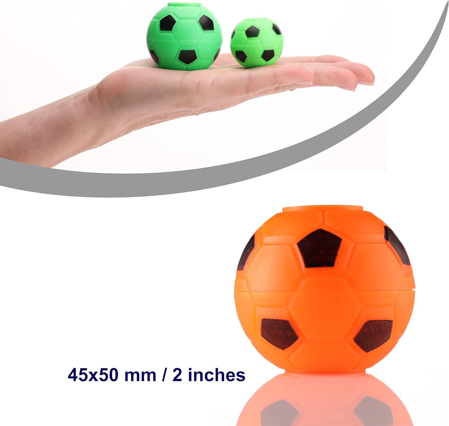 Entervending Fidget Spinners - 2 Inch Stress Balls in The Gift Box - 6 Pcs Soccer Party Favors for Kids - Mini Fidget Spinners - Classroom Prizes - Fidget Spinners for Kids for Kids