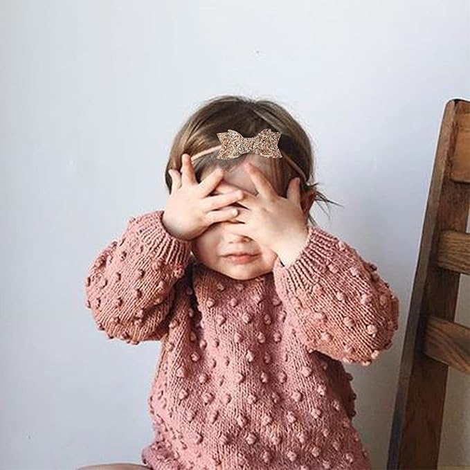Baby Girl Headbands with Bows Soft Nylon Newborn Toddler Hairbands Handmade Baby Hair Accessories for Infant Girls Kids