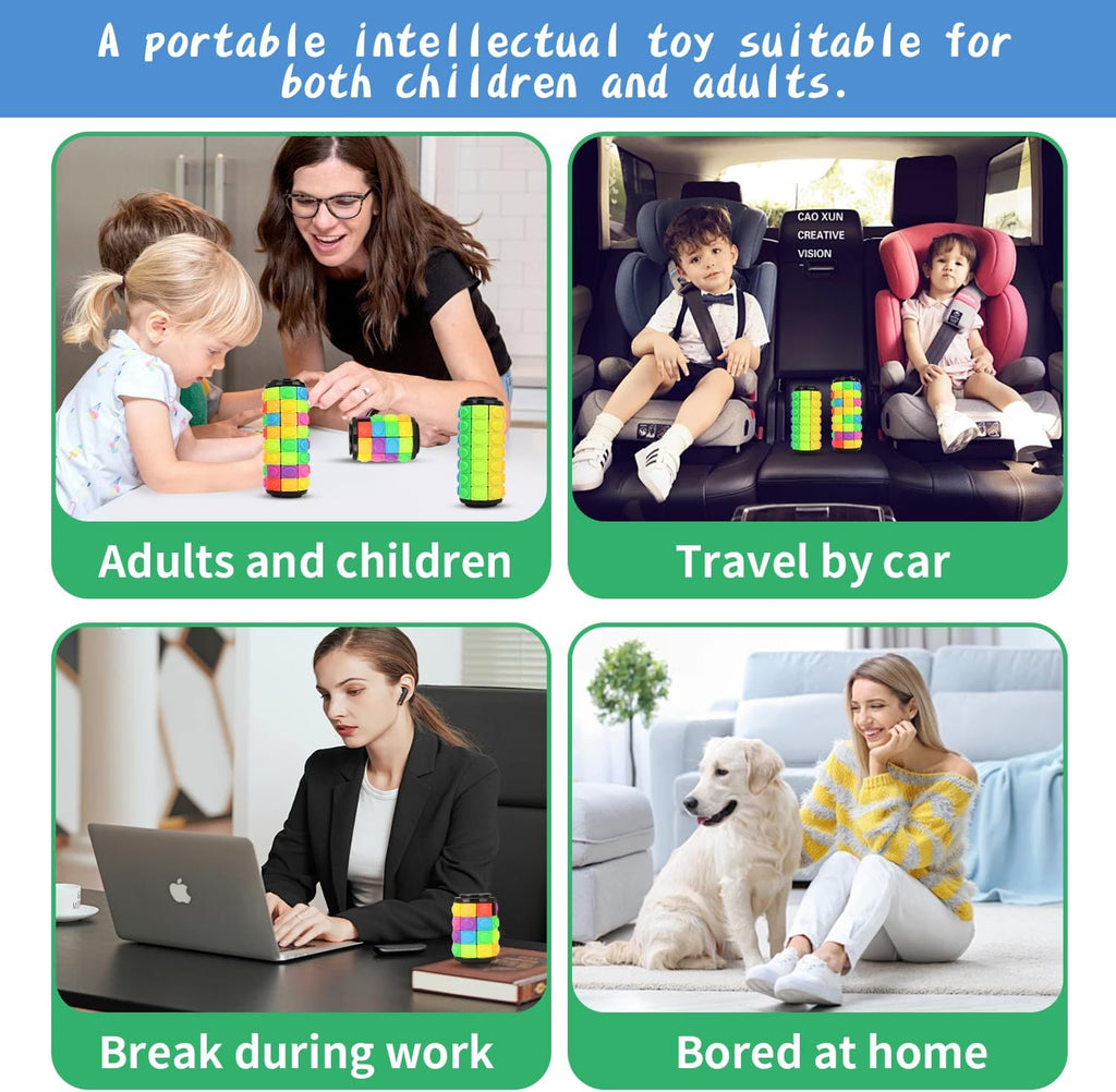 Rotate and Slide Puzzle, Finger Spinner Puzzle, Fidget Toys, Decompression Toy, 8 Colors,7 Layers, Educational Sensory Toy for Kids Adults (8 Colors X 7 Layers)