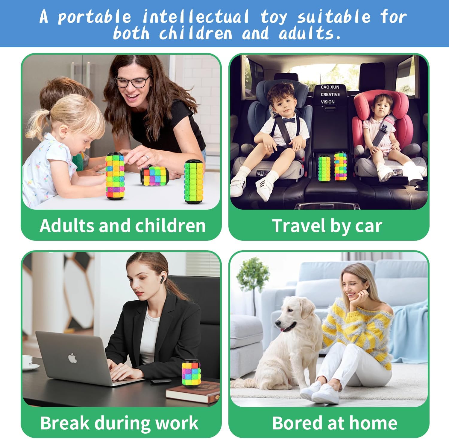 Rotate and Slide Puzzle, Finger Spinner Puzzle, Fidget Toys, Decompression Toy, 8 Colors,7 Layers, Educational Sensory Toy for Kids Adults (8 Colors X (4 Layers + 8 Layers))