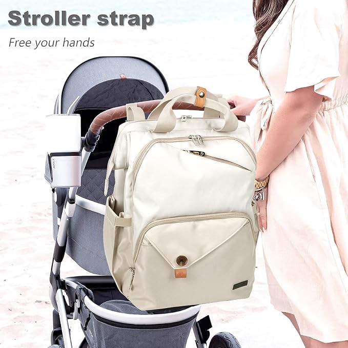 Hap Tim Baby Diaper Bag for Boys Girls, Large Backpack Diaper Bags with Double Compartments, Baby Registry Search Shower Gifts Stuff Newborn Must Haves（7340-KK）