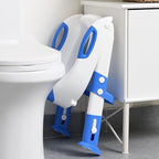 Potty Training Seat with Step Stool Ladder, SKYROKU Potty Training Toilet for Kids Boys Girls Toddlers - Comfortable Safe Potty Seat with Anti-Slip Pads Ladder Navy Blue