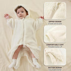 Newborn Baby Bear Outfit Suit Girls Boys Fleece Jumpsuit Romper Hooded Winter Snowsuit Clothes