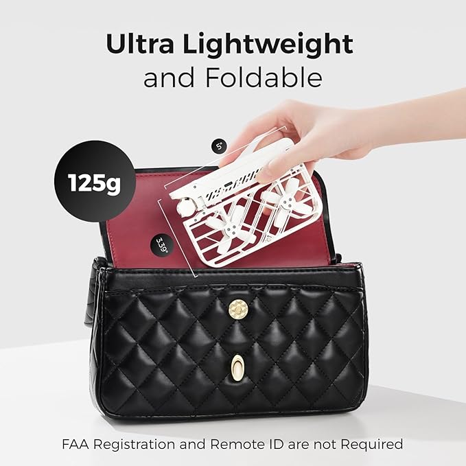 X1 Drone with Camera, Self-Flying Camera Drone with Follow Me Mode, Foldable Mini Drone with HDR Video Capture, Palm Takeoff, Intelligent Flight Paths, Hands-Free Control White (Combo Plus)