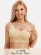 Angelhood Nursing Bras for Breastfeeding, Seamless Nursing Sports Bra Support Yoga Maternity Bras Pregnancy Sleep Bralette