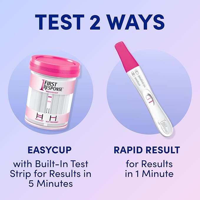 First Response Multi Check Quick & Simple Pregnancy Test Kit, 1 EasyCup Test with Built-in Pregnancy Test Strip, and 2 Rapid Result Pregnancy Tests, 1 Kit
