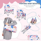 Portable Booster Seat, Toddler Baby Seat with Tray for Dining Table Compact Floor Chair for Camping Lawn Beach Babies Travel 6-36 Months