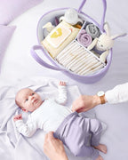 Maliton Baby Diaper Caddy Organizer, Cotton Rope Diaper Caddy Basket, Large Storage Basket for Newborn Boys and Girls, Gift for Baby Shower List, Newborn Essentials