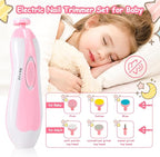 28 in 1 Baby Healthcare and Grooming Kit, Infant Baby Nursery Kit Electric Nail Trimmer Set with Gas Colic Passer Nasal Aspirator Nail Clipper Hair Brush Comb for Newborn Girls Boys (Pink)
