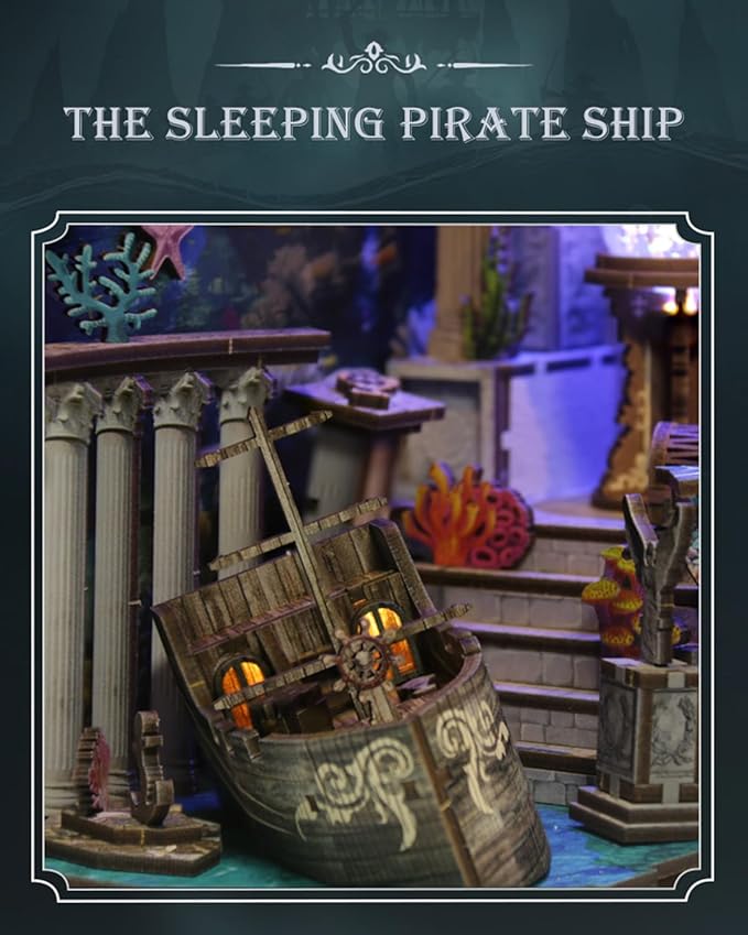 Book Nook Kit - DIY Miniature House Dollhouse 3D Puzzles for Adults and Teens - Gifts for Family and Friends Bookshelf Decor Tiny House Model Build with LED Light (BV02-010)