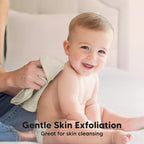 6-Pack Baby Washcloths - Soft Absorbent Viscose from Bamboo Wash Cloths for Babies, Kids, Toddlers, Infant, Newborn Bath Towels, Gentle on Sensitive Skin, 10x10 Reusable Face Towels (Stone/Dove)