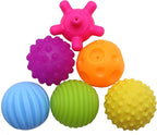 6 Pack Sensory Balls for Kids, Soft & Textured Massage Balls Set Develops Kid's Tactile Senses