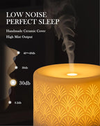 Essential Oil Diffuser, 280ml Aromatherapy Diffuser Ultrasonic Cool Mist Diffuser with Auto Shut-Off,Ceramic Diffuser for Home Office SPA Yoga