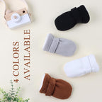 Zsedrut No Scratch Baby Mittens Toddler Infant Fleece Lined Gloves Winter Warm Mitten for Baby Boys Girls