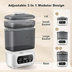 Baby Bottle Steamer and Dryer, Electric Steamer and Dryer for Baby Bottles, 4-in-1 Bottle Steamer and Dryer, Universal Fit for All Bottles, LED Touch Screen, Auto Shut-Off