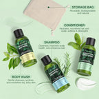 Travel Shampoo Conditioner and Body Wash Gift Set Trio, Travel Size Hair Care & Body Care for Trip, Outdoor, Camping, Hotel & Gyms, Anti-Dandruff, Nourish, Gentle For Baby, 3.38 Oz Travel Size Bottles