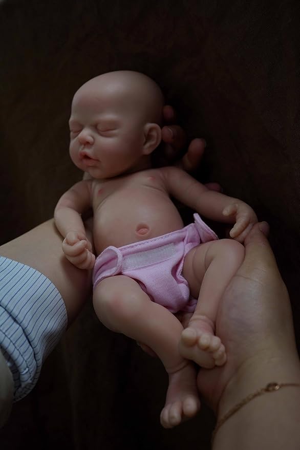 12" Lifelike Reborn Baby Dolls, Full Silicone Reborn Baby, Realistic Newborn Baby Doll Sleeping Girl Real Life Baby Dolls with Clothes Set & Feeding Accessories
