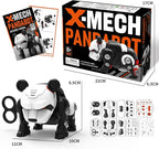 DINOBROS STEM Panda Mechanical DIY Building Blocks Toy 3D Puzzle Assembling Robot Wind Up Walking Pandabot Take Apart Toys for Kids X-MECH