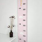Kids Growth Chart, Wood Frame Fabric Canvas Height Measurement Ruler from Baby to Adult for Child's Room Decoration 7.9 x 79in (7.9 x 79in, Pink - Cloud)