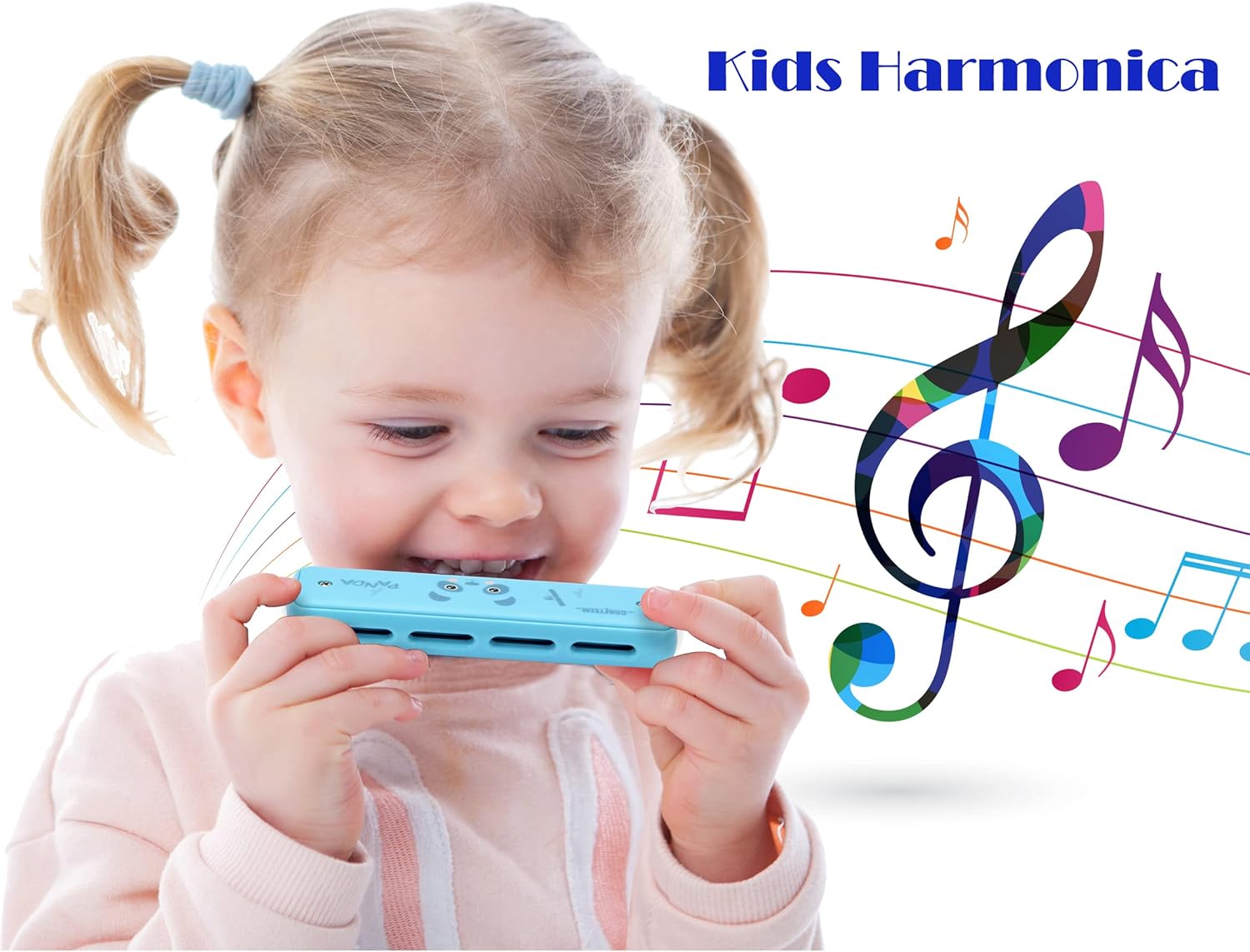 Color Blues Harmonica, Key of C for Kids, Children, Toddler and Beginners,10 Hole 20 Tones Musical Instrument Toy Gift