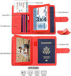 Melsbrinna RFID Passport Holder for Travel, Unisex Adults, Red, PU Leather, RFID Blocking, Passport Cover