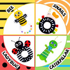 Baby Rattle Toys, Infant Soft Stuffed Animal Rattles Set - Sensory Development Toys, Baby Toys Stuffed Animals Soft Crinkle Sensory Handbells Baby Rattles, Soft Busy Toys for Toddlers Boys Girls