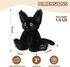Cuckool Black Cat Stuffed Animals, Microwavable Stuffed Animals Heating Pad for Cramps, Pain Stress Relief, Heatable & Coolable Lavender Scented Cat Plush Toys for Anxiety, Women & Kids Bedtime