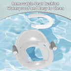 Potty Training Toilet Seat with Kids Step Stool Anti-Slip Toddler Seat, Soft Cushion, Baby Potty Training Set for Boys & Girls (Grey)