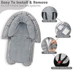 Infant Car Seat Insert, Baby Car Seat Head & Body Support with 2 Strap Pads, Ultra Soft Newborn Preemie Carseat Insert Cushion for Girls Boys, Fits Car Seat, Stroller, Swing, Bouncer, Grey