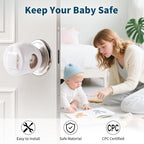 Inaya Door Knob Safety Cover for Kids (4 Pack) – Child Proof Door Knob Covers for Baby Proofing – Door Locks for Kids Safety, Fits Most Round Handles, Easy to Install, White