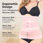 3 in 1 Postpartum Belly Support Recovery Wrap – Postpartum Belly Band, After Birth Brace, Slimming Girdles, Body Shaper Waist Shapewear, Post Surgery Pregnancy Belly Support Band (Blush Pink, M/L)