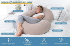 INSEN Pregnancy Pillow Cooling, Maternity Pillow with Soft Cotton Cover, C Shaped for Side Sleeping