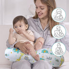 Little Grape Land Nursing Pillow,Upgraded Breast Feeding Pillow for Mom,Breastfeeding & Bottle Feeding for 0–19 Months, Soft Machine Washable Cover with Firm Breathable Filling, Tummy Time,Animals