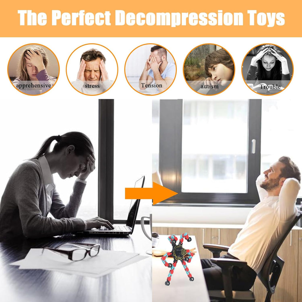 8 PCS Noctilucent Transformable High Speed Rotation Fidget Spinners Toys for Kids and Adults Stress Relief Fingertip Toys for Boys and Girls Fingertip Gyros for ADHD Autism for Kids