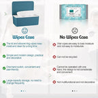 Diaper Wipes Dispenser Wipes Holder, Wipes Tissue Case Keeps Wipes Fresh Tissue Wipes Container with Lid (Blue)