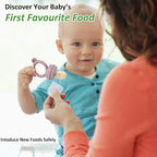 Silicone Baby Fruit Food Feeder & Mini Freezer Nibble Tray, Breastmilk Popsicle Molds for Baby Teething Relief, BPA Free Silicone Teething Toys Feeder for Safe Infant Self Feeding, Extra Food Pouches