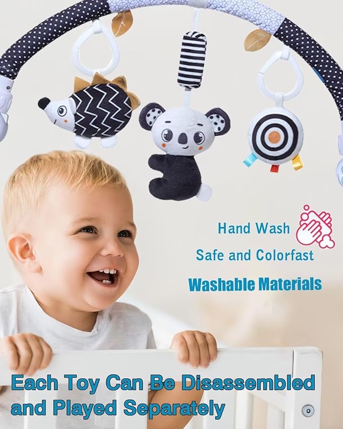 Pau1Hami1ton Baby Stroller Arch Toys, Car Seat Toys,Bouncer Toy Bar/Mobile for Bassinet,Adjustable Baby Hanging Toys Fit for Crib Bed,Stroller,Car Seat.S-19(Koala)